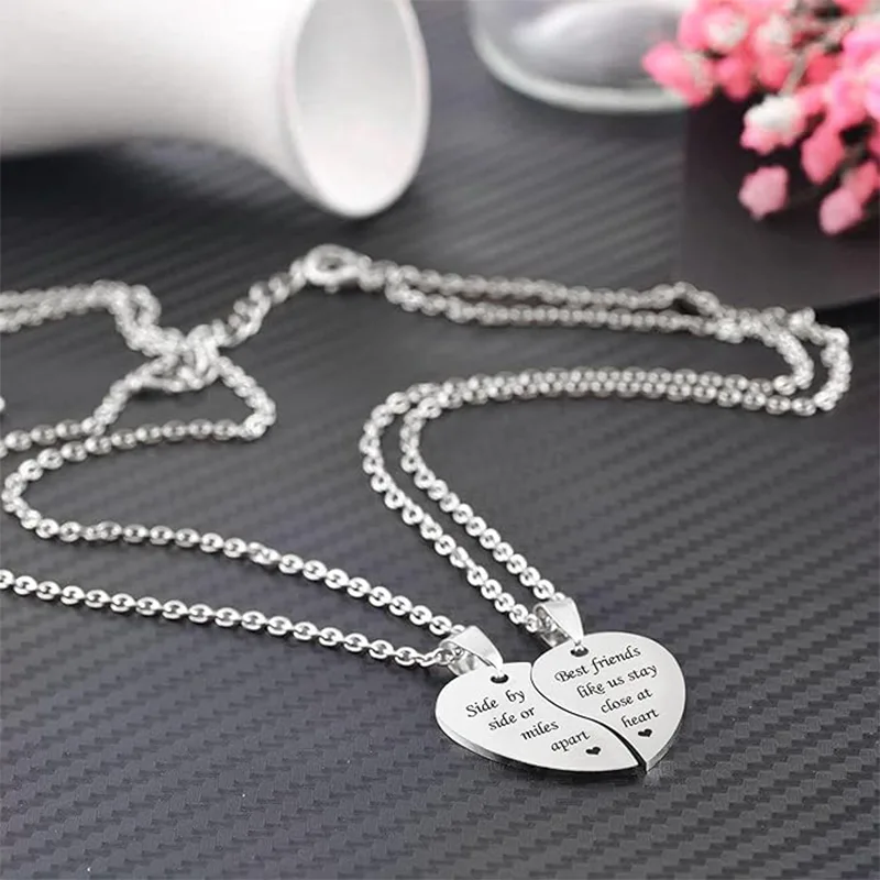 Collier d'amitié en acier inoxydable pour adolescente