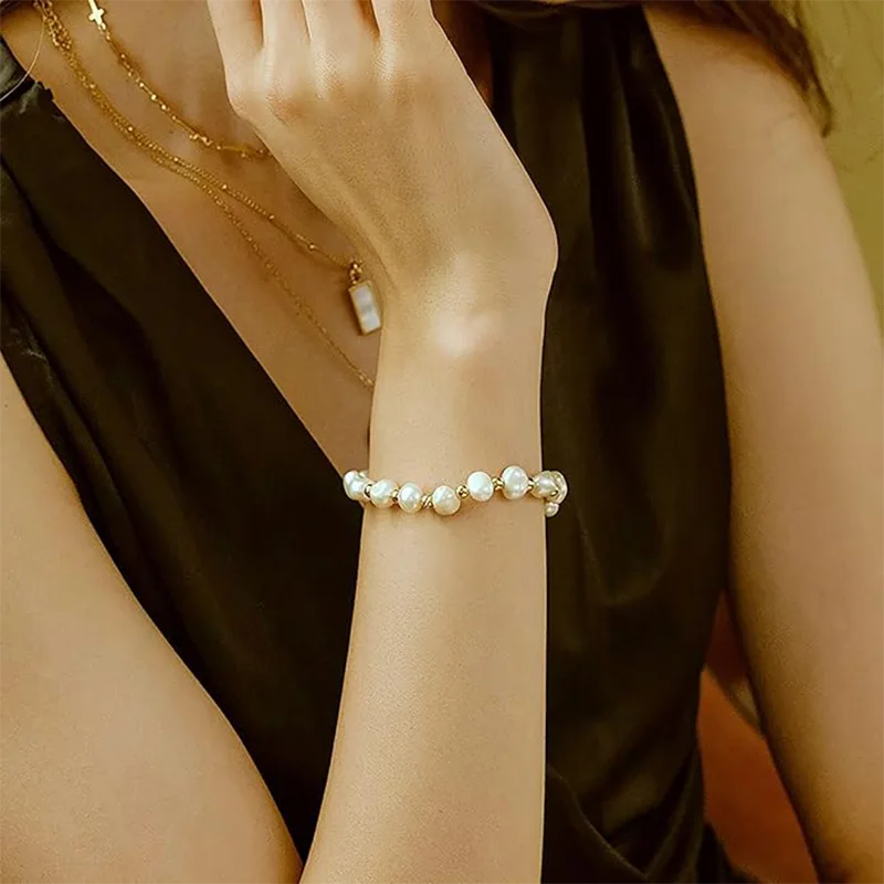 Women Pearl Alloy Bracelets