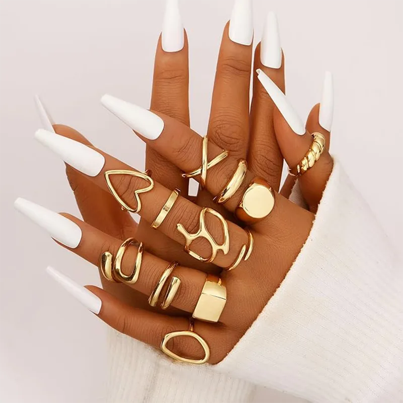 Bague de mode plaquée or véritable pour femmes